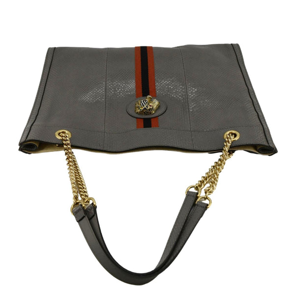 GUCCI Rajah Large Snakeskin Leather Tote Bag 537219