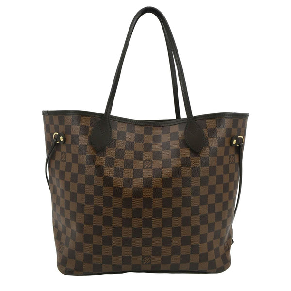 LOUIS VUITTON Neverfull MM Damier Ebene Shoulder Bag Brown