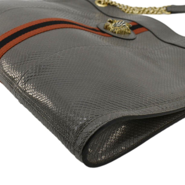 GUCCI Rajah Large Snakeskin Leather Tote Bag 537219