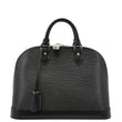 LOUIS VUITTON eather Satchel Bag Black front side