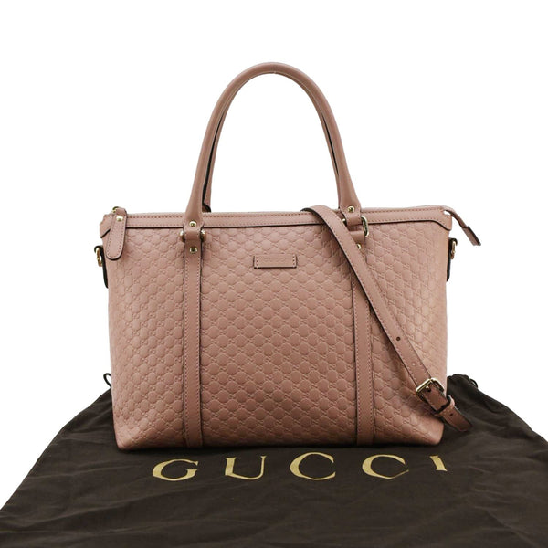 GUCCI Convertible GG Microguccissima Leather Satchel Bag Dusty Pink 449656