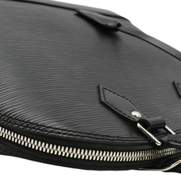 LOUIS VUITTON eather Satchel Bag Black upper left corner look