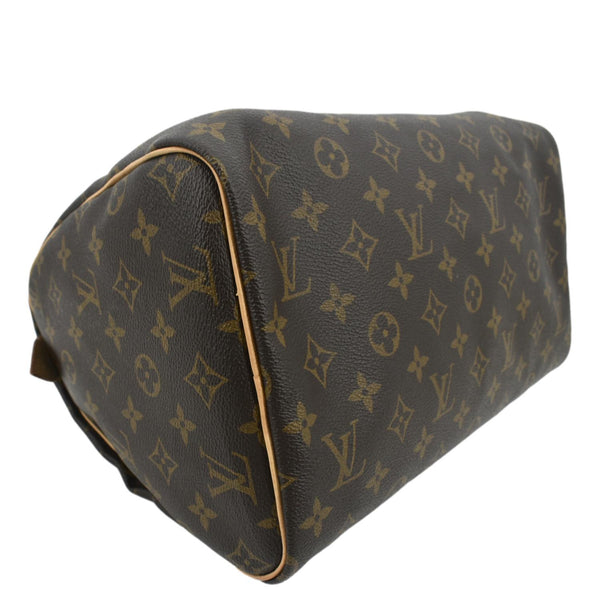 LOUIS VUITTON Speedy 30 Monogram Canvas Satchel Bag Brown