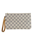 LOUIS VUITTON Wristlet Pochette Damier Azur Pouch White