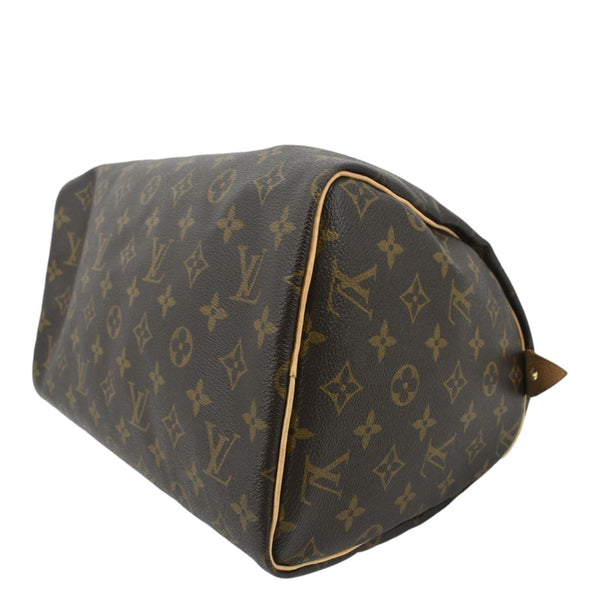 LOUIS VUITTON Speedy 30 Monogram Canvas Satchel Bag Brown