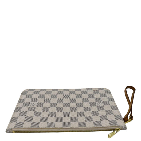LOUIS VUITTON Wristlet Pochette Damier Azur Pouch White