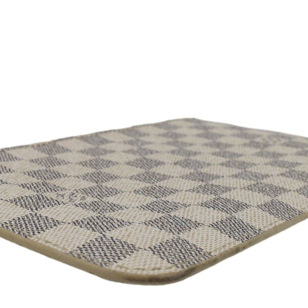 LOUIS VUITTON Wristlet Pochette Damier Azur Pouch White