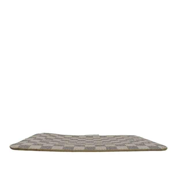 LOUIS VUITTON Wristlet Pochette Damier Azur Pouch White