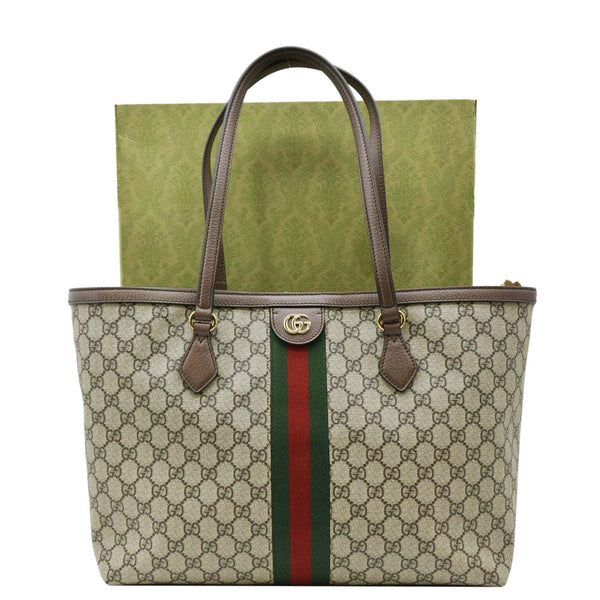 GUCCI Ophidia Medium GG Tote Bag Beig front side