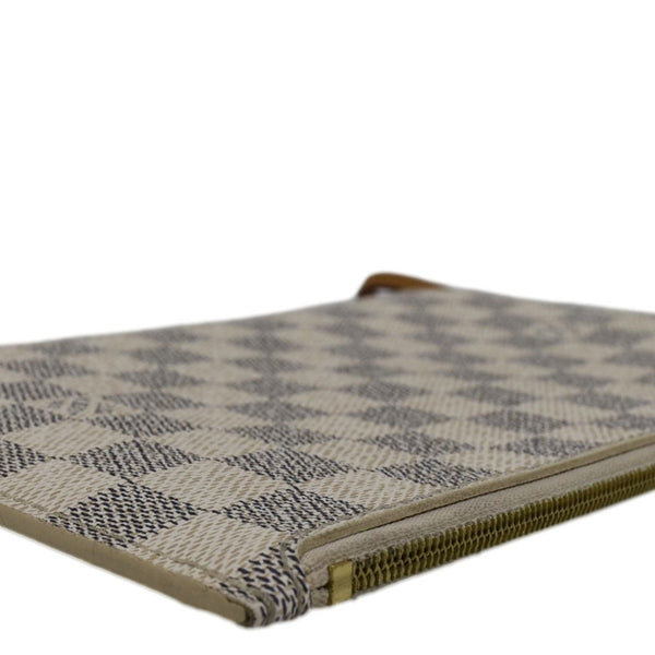 LOUIS VUITTON Wristlet Pochette Damier Azur Pouch White