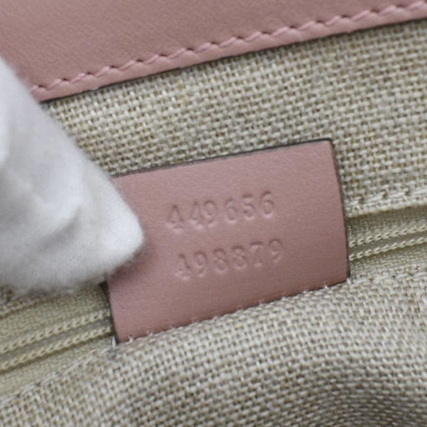 GUCCI Convertible GG Microguccissima Leather Satchel Bag Dusty Pink 449656