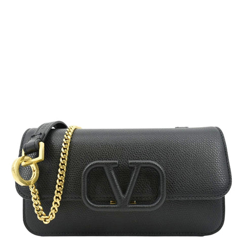 VALENTINO VSling Leather Crossbody Belt Bag Black