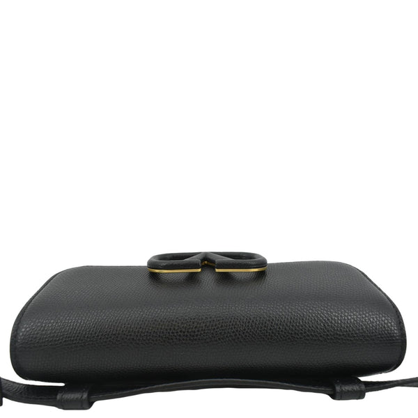 VALENTINO VSling Italian Black Leather Crossbody Belt Bag with land scape view