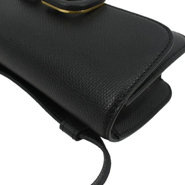 VALENTINO VSling Italian Black Leather Crossbody Belt Bag with right side view