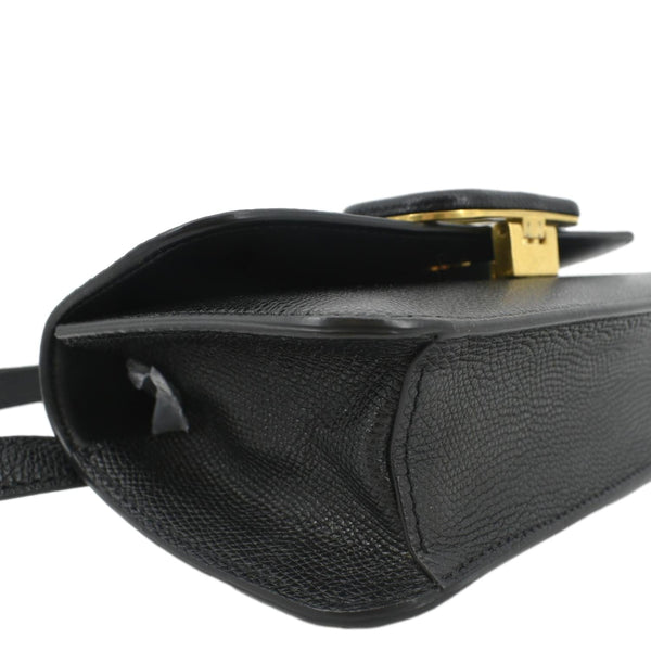VALENTINO VSling Italian Black Leather Crossbody Belt Bag with lower right side view