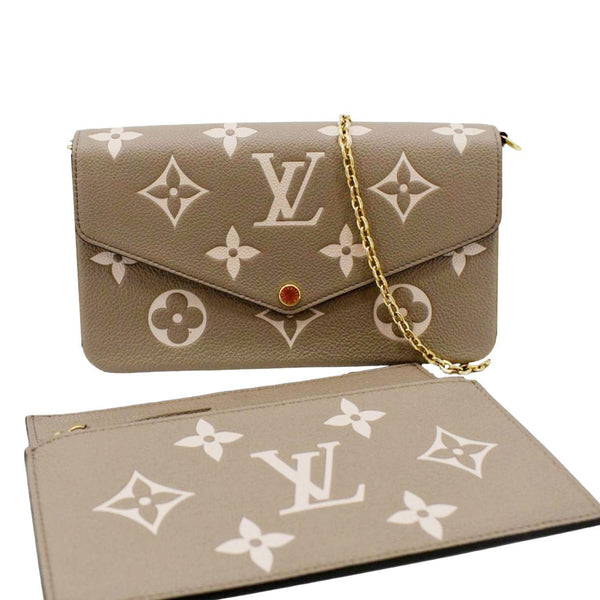 LOUIS VUITTON Felicie Pochette Giant Monogram Empreinte Crossbody Bag Bicolor