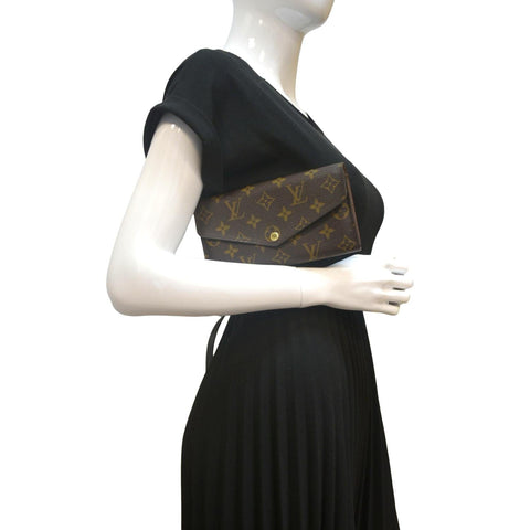 LOUIS VUITTON Sarah Monogram Canvas Wallet Brown
