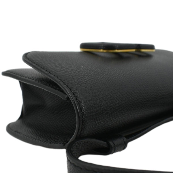 VALENTINO VSling Italian Black Leather Crossbody Belt Bag with left side view