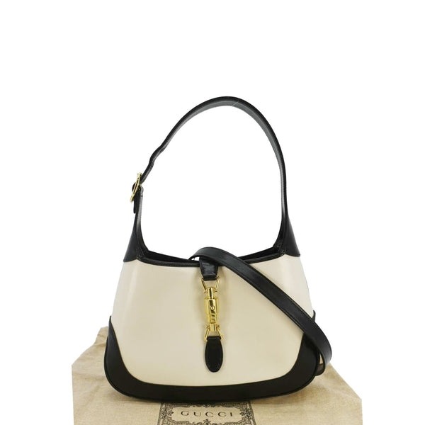 GUCCI Jackie 1961 Small Leather Shoulder Bag White 636706