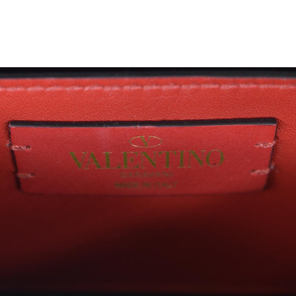 VALENTINO VSling Italian Black Leather Crossbody Belt Bag with logo
