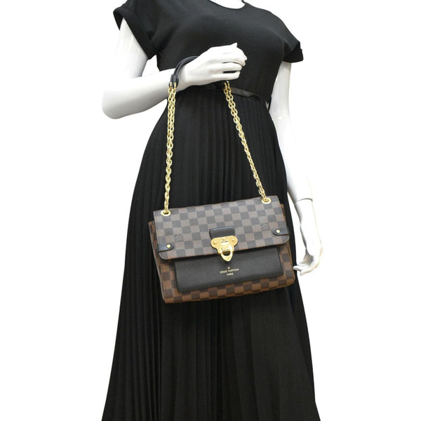 LOUIS VUITTON Vavin PM Damier Ebene Crossbody Bag Black
