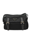 PRADA Nylon Messenger Bag Black front look