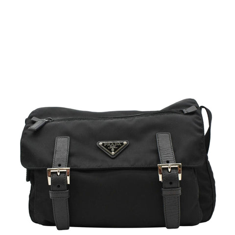 PRADA Vela Re-Edition Nylon Messenger Bag Black