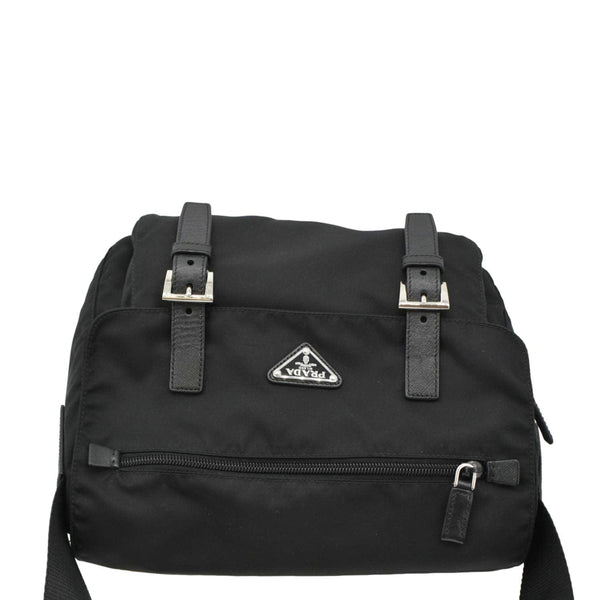 PRADA Nylon Messenger Bag Black upper look
