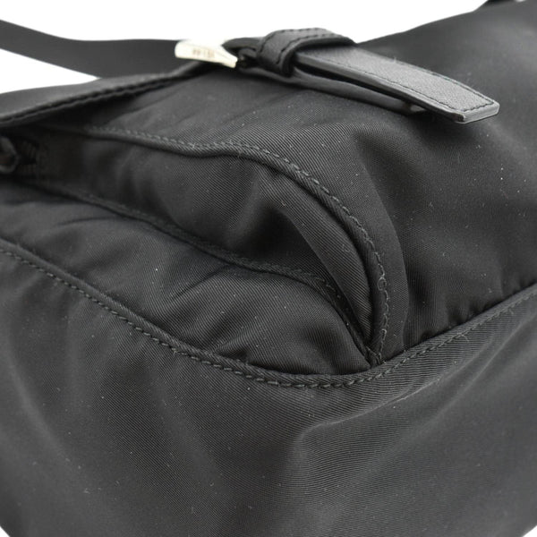 PRADA Nylon Messenger Bag Black lower left cornerlook
