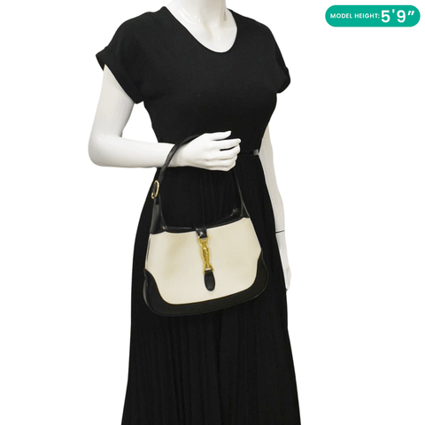 GUCCI Jackie 1961 Small Leather Shoulder Bag White 636706