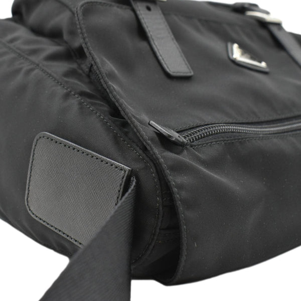PRADA Nylon Messenger Bag Black upper right cornerlook