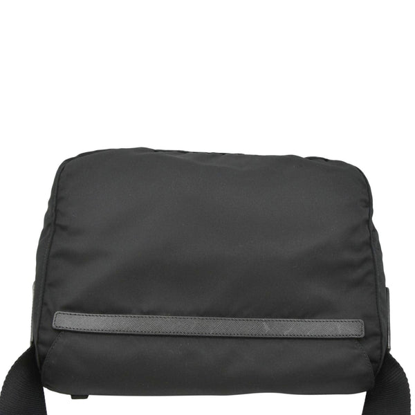 PRADA Nylon Messenger Bag Black upper side  look