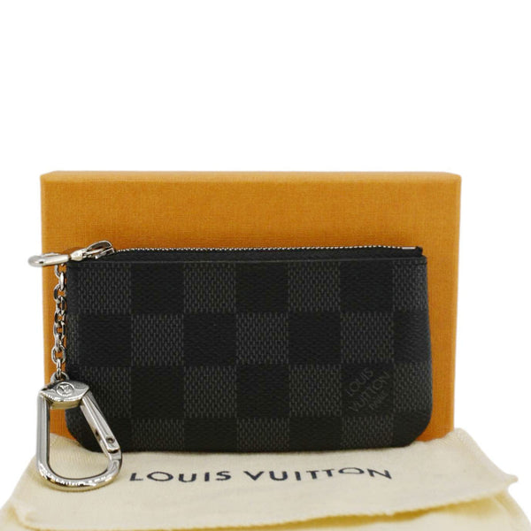 LOUIS VUITTON Damier Graphite Key Coin Pouch Black