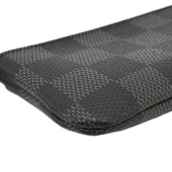 LOUIS VUITTON Damier Graphite Key Coin Pouch Black