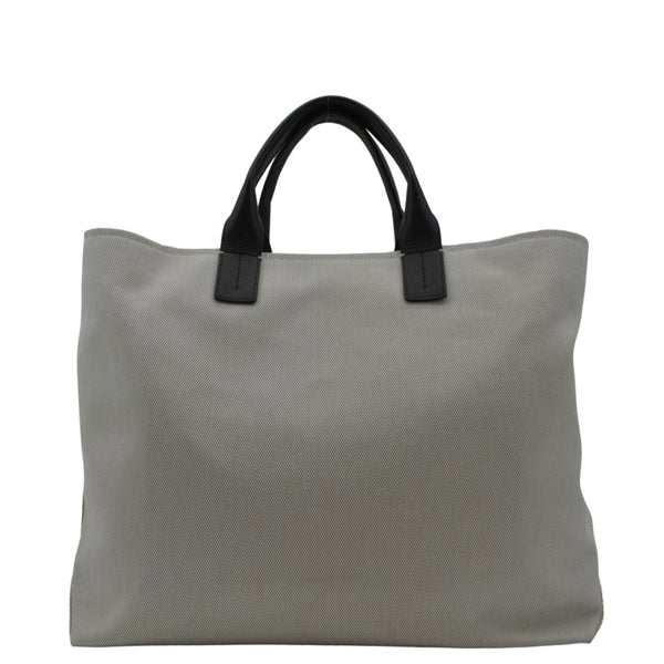 TIFFANY & CO Weekend Canvas Tote Bag Light Grey back look