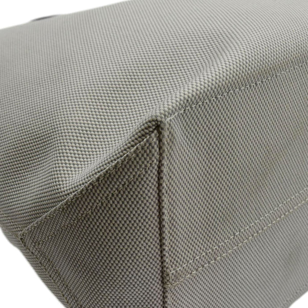 TIFFANY & CO Weekend Canvas Tote Bag Light Grey lower left corner look