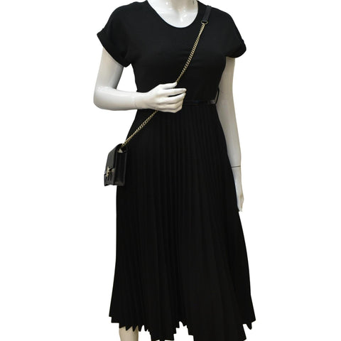 GUCCI GG Interlocking Pebbled Leather Crossbody Bag Black 615523