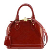 LOUIS VUITTON Alma BB Monogram Vernis Leather Satchel Bag Red