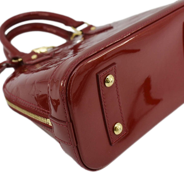 LOUIS VUITTON Alma BB Monogram Vernis Leather Satchel Bag Red
