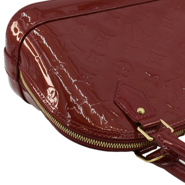 LOUIS VUITTON Alma BB Monogram Vernis Leather Satchel Bag Red