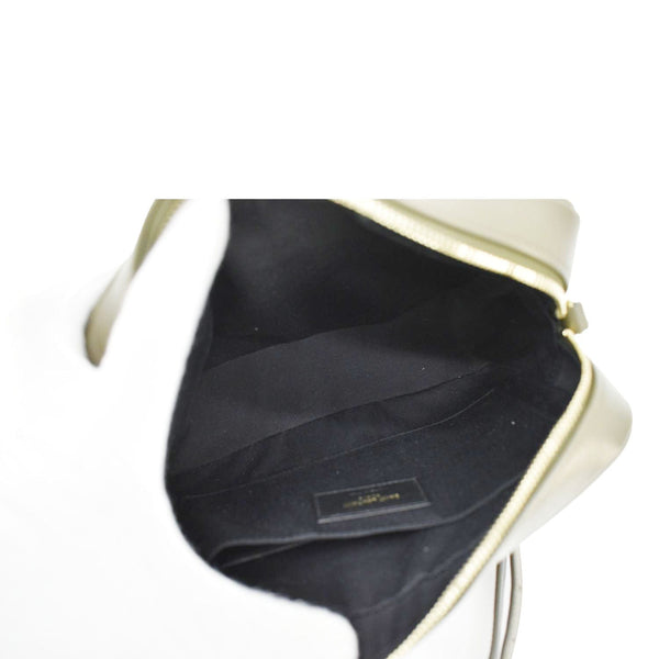 YVES SAINT LAURENT Lou Chevron Leather Camera Crossbody Bag Olive