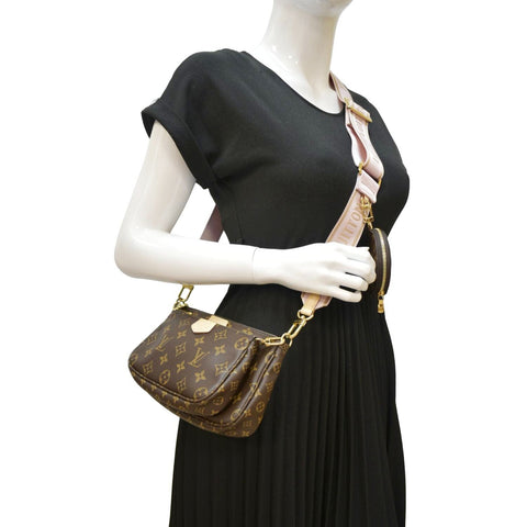 LOUIS VUITTON Multi Pochette Accessoires Monogram Canvas Shoulder Bag Light Pink