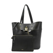 CHLOE Aby Medium Leather Tote Shoulder Bag Black front look