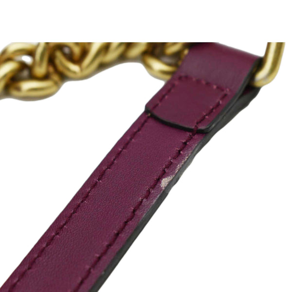 GUCCI GG Marmont Small Matelasse Velvet Chain Shoulder Bag Purple 447632