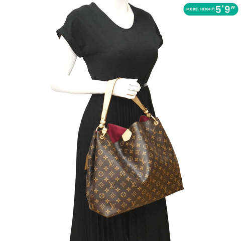 LOUIS VUITTON  Graceful MM Monogram Canvas Shoulder Bag Brown