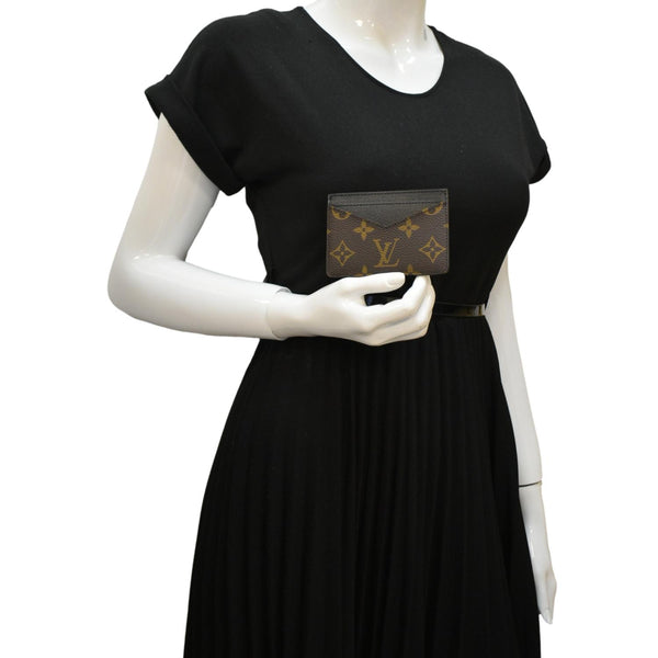 LOUIS VUITTON Neo Porte Cartes Monogram Macassar Card Holder Black
