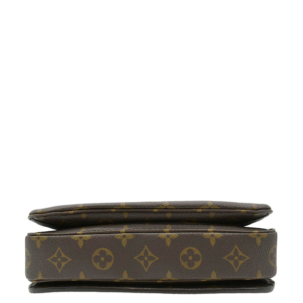 LOUIS VUITTON onogram Canvas Crossbody Bag Brown lower left corner look