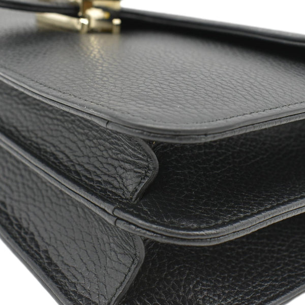 GUCCI Leather Crossbody Bag Black lower right corner look 