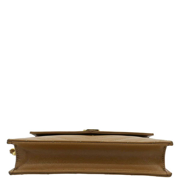 YVES SAINT LAURENT Cassandre Wallet on Chain Leather Envelope Bag Caramel