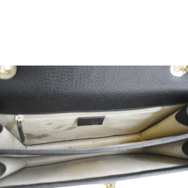 GUCCI Interlocking GG Leather Crossbody Bag Black 510303